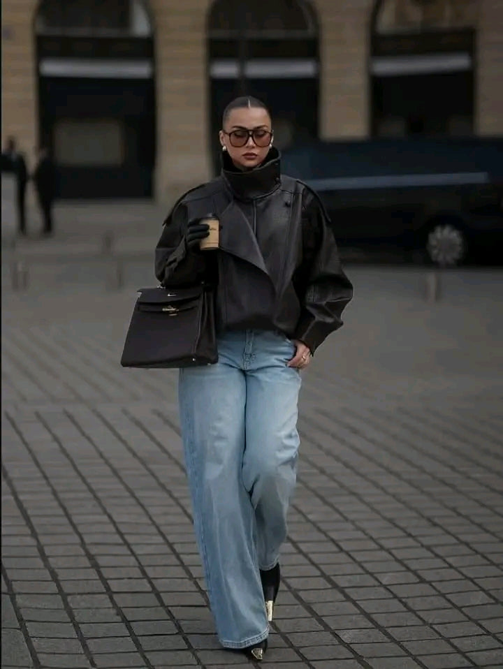 Xhaketë Leather Look – Elegancë Urbane 🖤