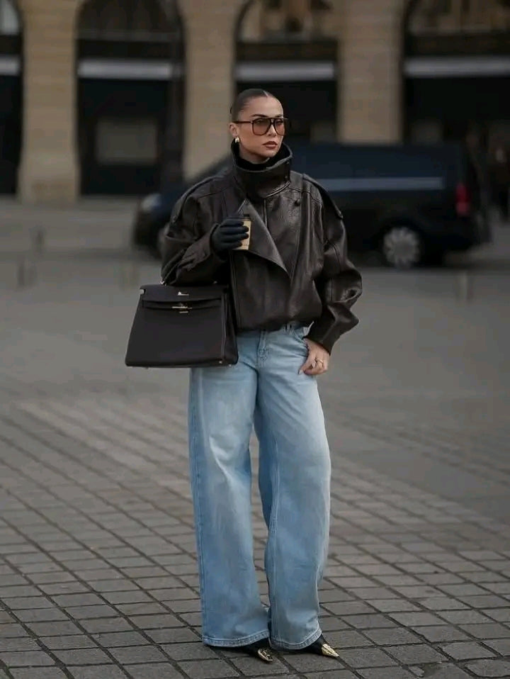 Xhaketë Leather Look – Elegancë Urbane 🖤